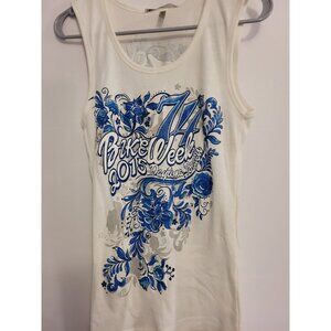 2015 Bike Week Dayton FL Women's Embellished Wide Strap Round Neck Tank Top